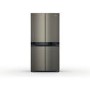 Refurbished Hotpoint HQ9U1BL Four Door American Fridge Freezer - Black & Stainless Steel