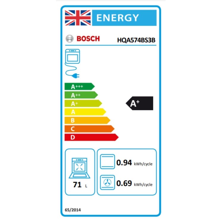 Bosch Series 4 HQA574BS3B Electric Self Cleaning Single Oven - Stainless