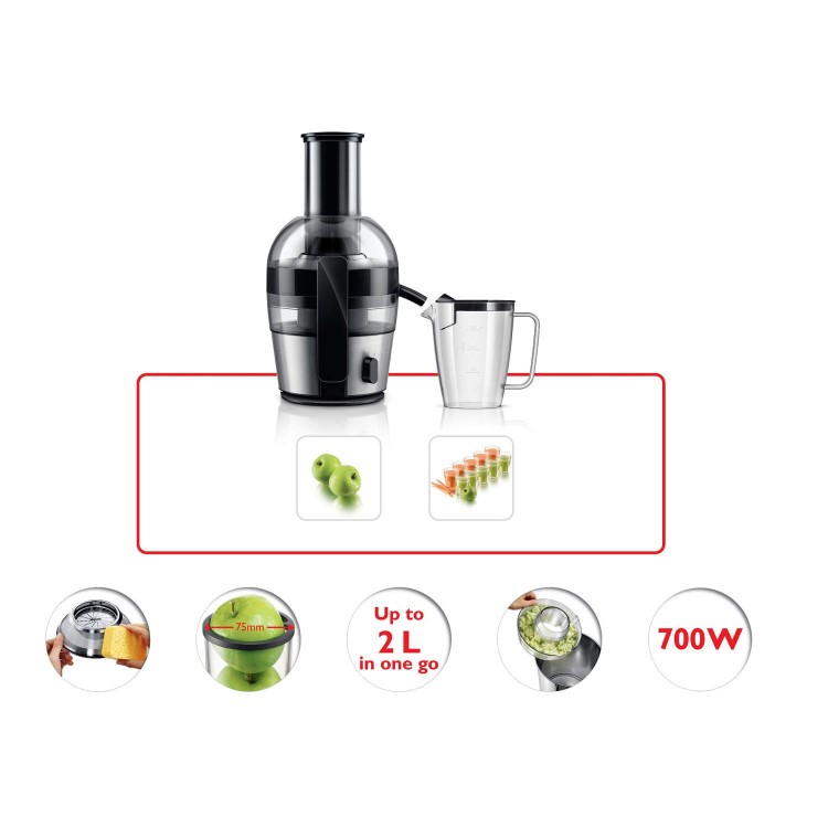 Philips HR1855/01 Viva Collection Juicer With 2 L Container - Black