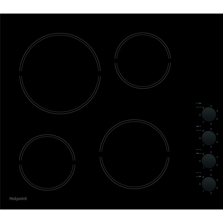 Hotpoint 58cm 4 Zone Ceramic Hob With Knob Controls