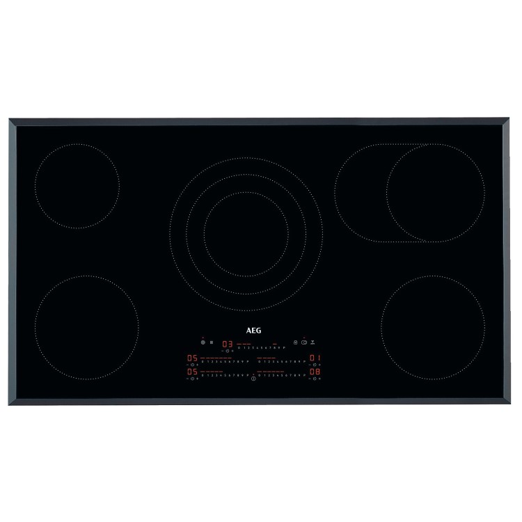 Refurbished AEG 3000 Series HRE95770FB 90cm 5 Zone Ceramic Hob