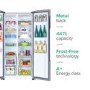 GRADE A2 - Haier HRF-450DS6 Frost Free Side-by-side American Fridge Freezer - Silver