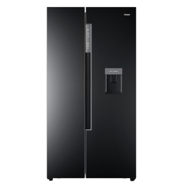 Haier HRF-522IB6 American Fridge Freezer With Water Dispenser - Black