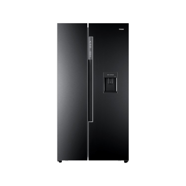 Haier HRF-522WBB6 510 Litre American Style Fridge Freezer Water Dispenser Frost Free 91cm Wide - Black