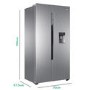 GRADE A2 - Haier HRF-522WS6 Side-by-side American Fridge Freezer With Non-Plumbed Water Dispenser - Silver
