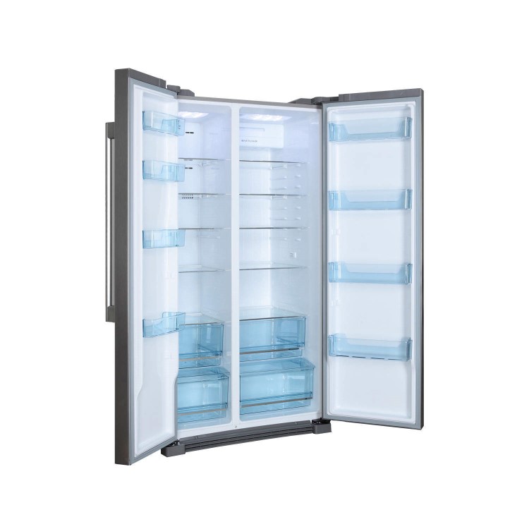 GRADE A1 - Haier HRF-628DF6 570L Frost Free American Fridge Freezer Stainless Steel Look