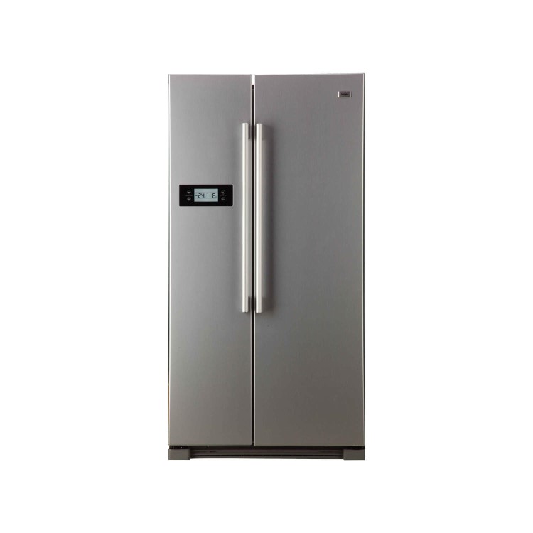 GRADE A1 - Haier HRF-628DF6 570L Frost Free American Fridge Freezer Stainless Steel Look