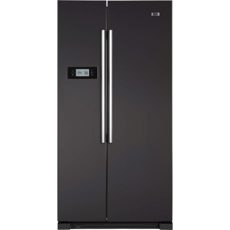 GRADE A2 - Haier HRF-628DN6 570L Frost Free American Fridge Freezer Black