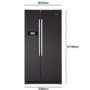 GRADE A2 - Haier HRF-628DN6 570L Frost Free American Fridge Freezer Black