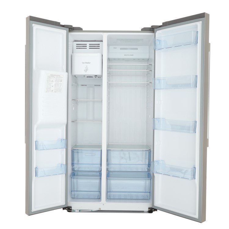 GRADE A3 - Haier HRF-628IN6 2-Door A+ Side By Side American Fridge Freezer With Ice And Water Dispenser Obsidian Black