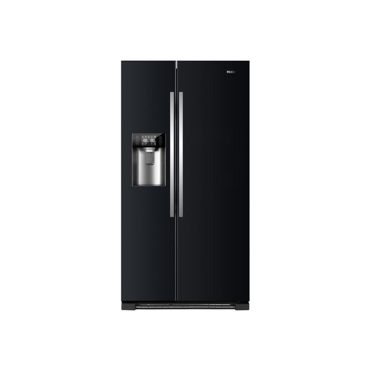 Refurbished Haier HRF-630IB7 Freestanding 555 Litre 60/40 Frost Free American Fridge Freezer Black