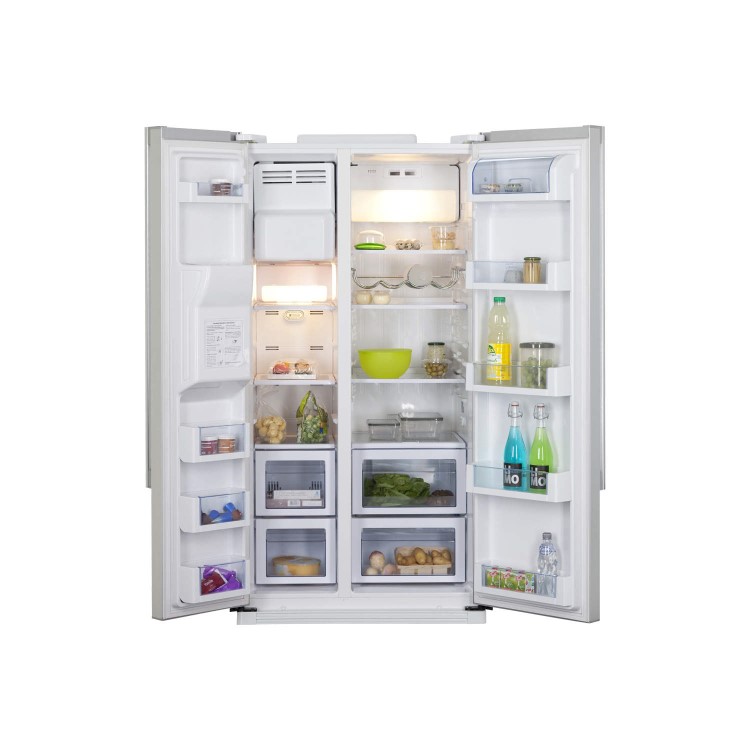 Haier HRF663CJR 500L Frost Free American-style Fridge Freezer With Ice & Water Dispenser - Red Glass