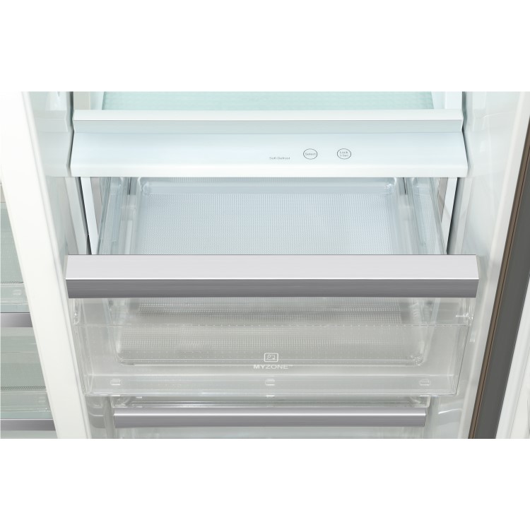Haier HRF-800DGS8 1m Wide Side-by-side American Fridge Freezer - Titanium Glass