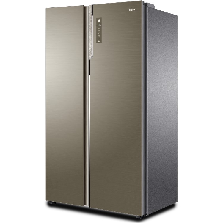 Haier HRF-800DGS8 1m Wide Side-by-side American Fridge Freezer - Titanium Glass
