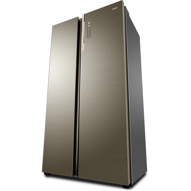 Haier HRF-800DGS8 1m Wide Side-by-side American Fridge Freezer - Titanium Glass