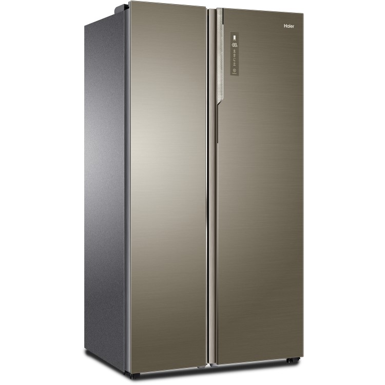 Haier HRF-800DGS8 1m Wide Side-by-side American Fridge Freezer - Titanium Glass