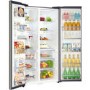 Haier HRF-800DGS8 1m Wide Side-by-side American Fridge Freezer - Titanium Glass