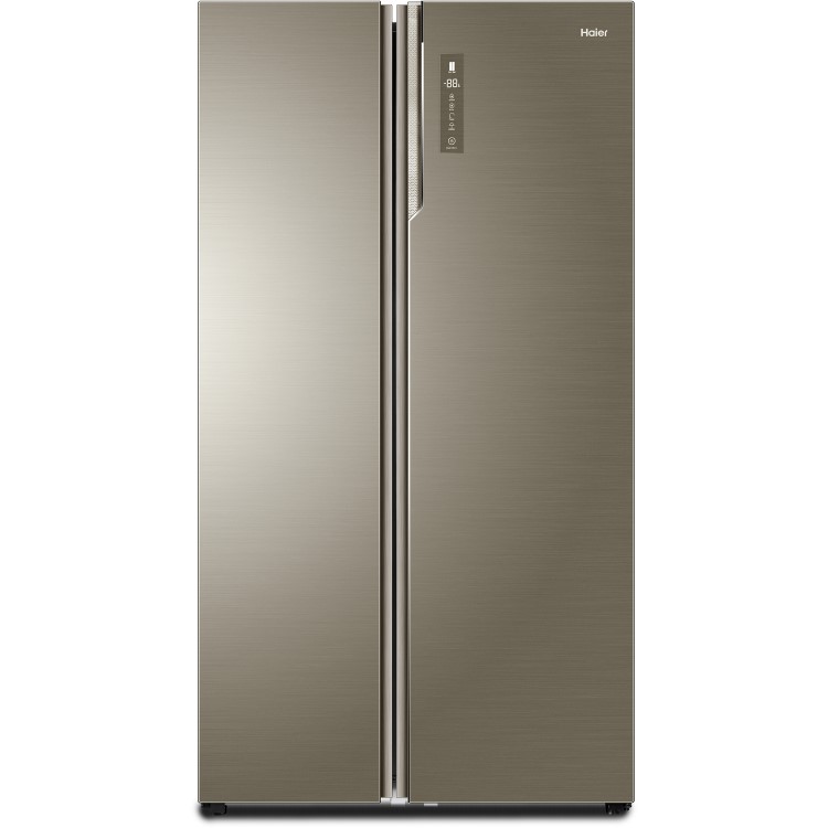 Haier HRF-800DGS8 1m Wide Side-by-side American Fridge Freezer - Titanium Glass
