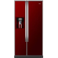 Haier HRF663CJR 500L Frost Free American-style Fridge Freezer With Ice & Water Dispenser - Red Glass