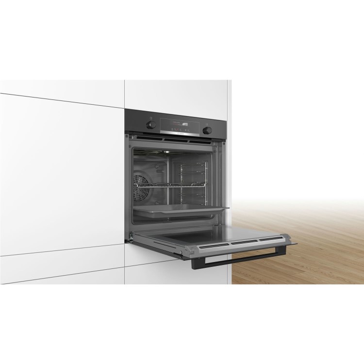 Bosch Series 6 Electric Self Cleaning Single Oven with Home Connect - Black