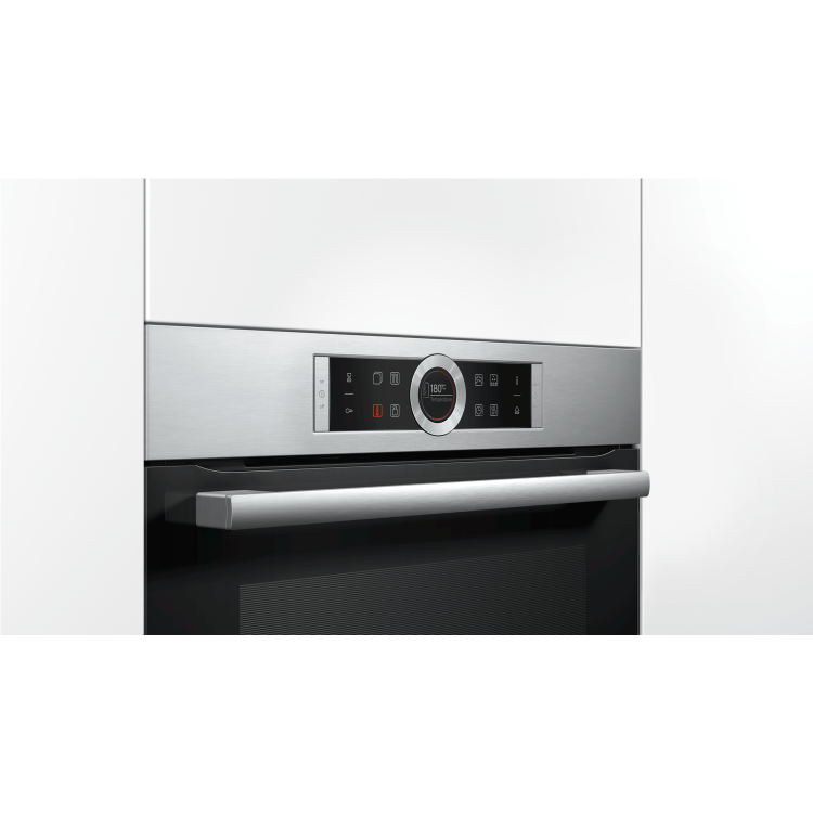 Bosch HRG635BS1B Serie 8 Multifunction Single Oven With Added Steam Function - Stainless Steel