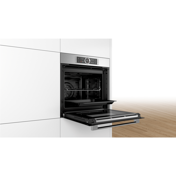 GRADE A2 - Bosch HRG675BS1B Serie 8 Electric Built-in Single Oven With Added Steam - Stainless Steel