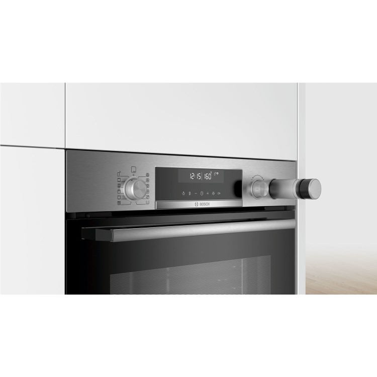 GRADE A1 - Bosch HRS538BS6B Serie 6 Electric Single Oven With Added Steam - Stainless Steel