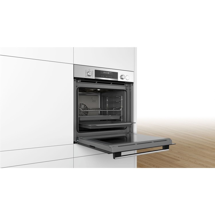 GRADE A1 - Bosch HRS538BS6B Serie 6 Electric Single Oven With Added Steam - Stainless Steel