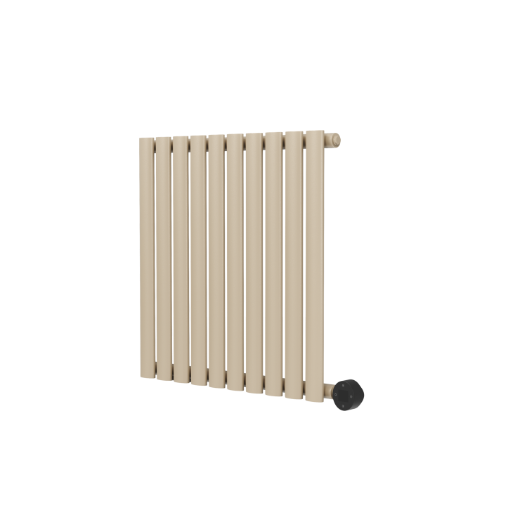 Beige grey Horizontal Smart Electric Radiator with Wi-Fi Thermostat - 1.2KW - H600xW590 - Bathroom Safe