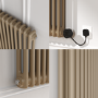 Beige grey Horizontal Smart Electric Radiator with Wi-Fi Thermostat - 1.2KW - H600xW590 - Bathroom Safe