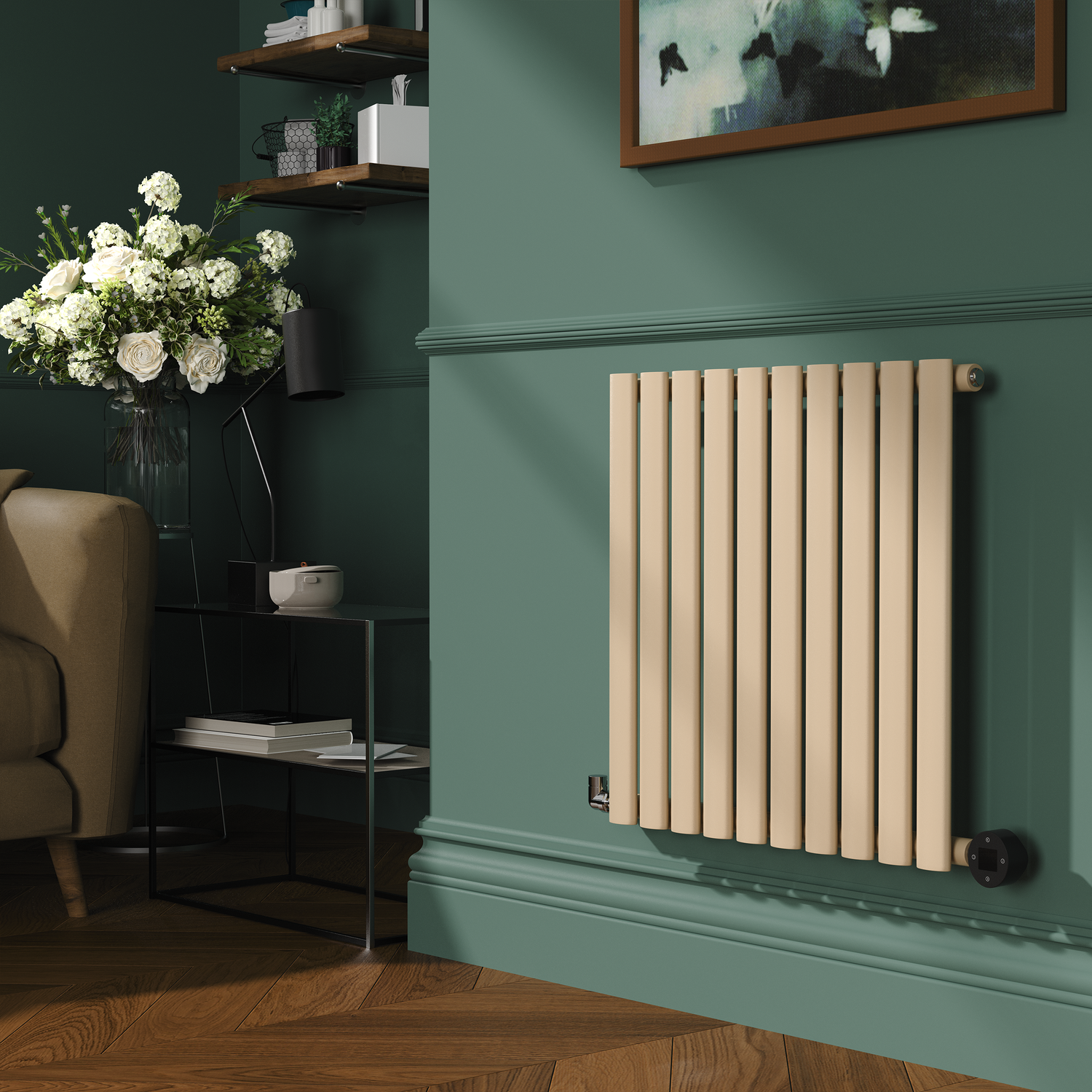 Elk Horizontal Smart Electric Radiator Wi Fi Thermostat 1.2KW H600xW590 Bathroom Safe
