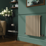Sorrento Beige grey Horizontal Oval Designer Radiator 600x590mm Single Panel 1576 BTU