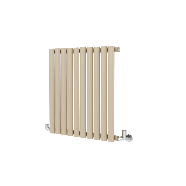 Sorrento Beige grey Horizontal Oval Designer Radiator 600x590mm Single Panel 1576 BTU