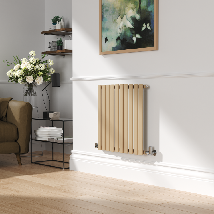 Sorrento Elk brown Horizontal Oval Designer Radiator 600x590mm Single Panel 1576 BTU