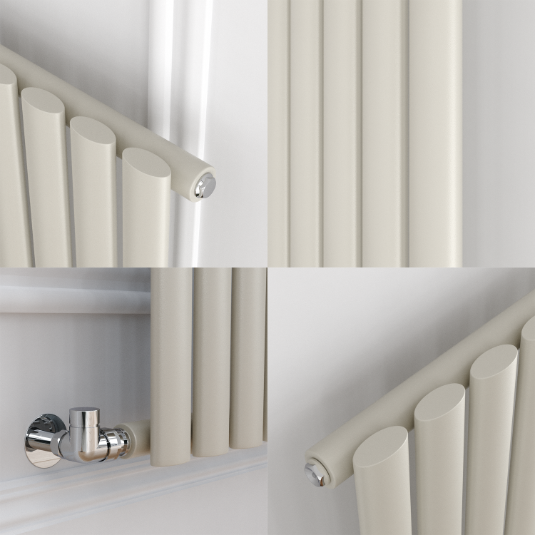 Sorrento Linen Horizontal Oval Designer Radiator 600x590mm Single Panel 1576 BTU