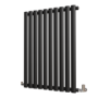 Sorrento Midnight Black Horizontal Oval Designer Radiator 800x590mm Single Panel 1576 BTU
