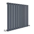 Riace Anthracite Horizontal Flat Designer Radiator 600x748mm Single Panel 1589 BTU