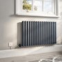 GRADE A1 - Anthracite Electric Horizontal Designer Radiator 1.2kW with Wifi Thermostat - H600xW1003mm - IPX4 Bathroom Safe