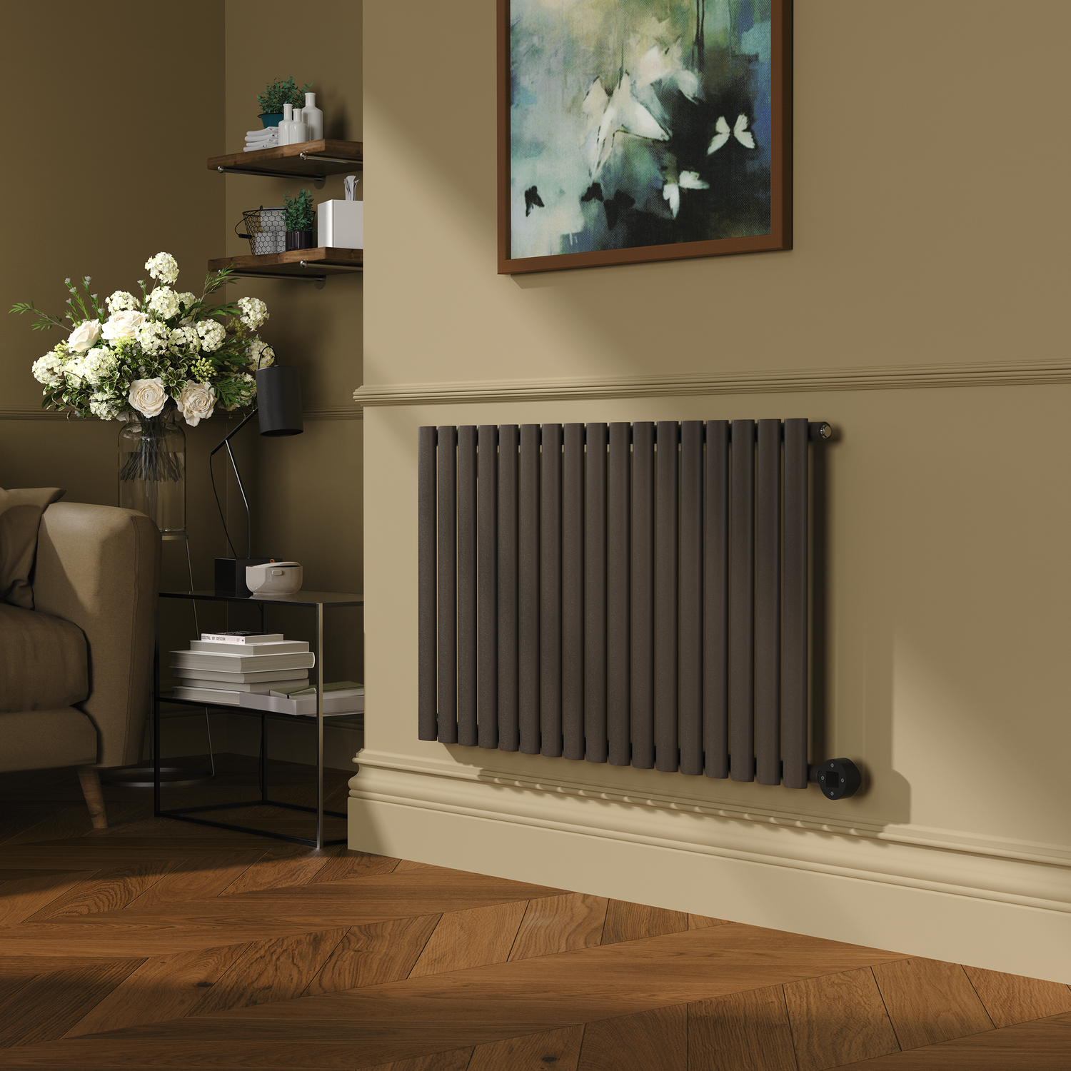 Horizontal Smart Electric Radiator Wi Fi Thermostat 1.2KW H600xW1000 Bathroom Safe