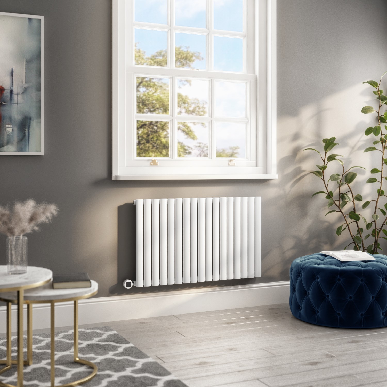 Wc Electric Radiator White Horizontal Smart Electric Radiator with Wi-Fi Thermostat - 1200W ...