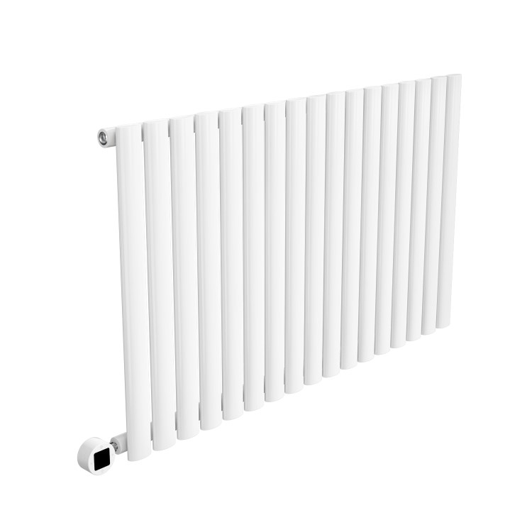Happy Radiator White Horizontal Smart Electric Radiator with Wi-Fi Thermostat - 1200W ...