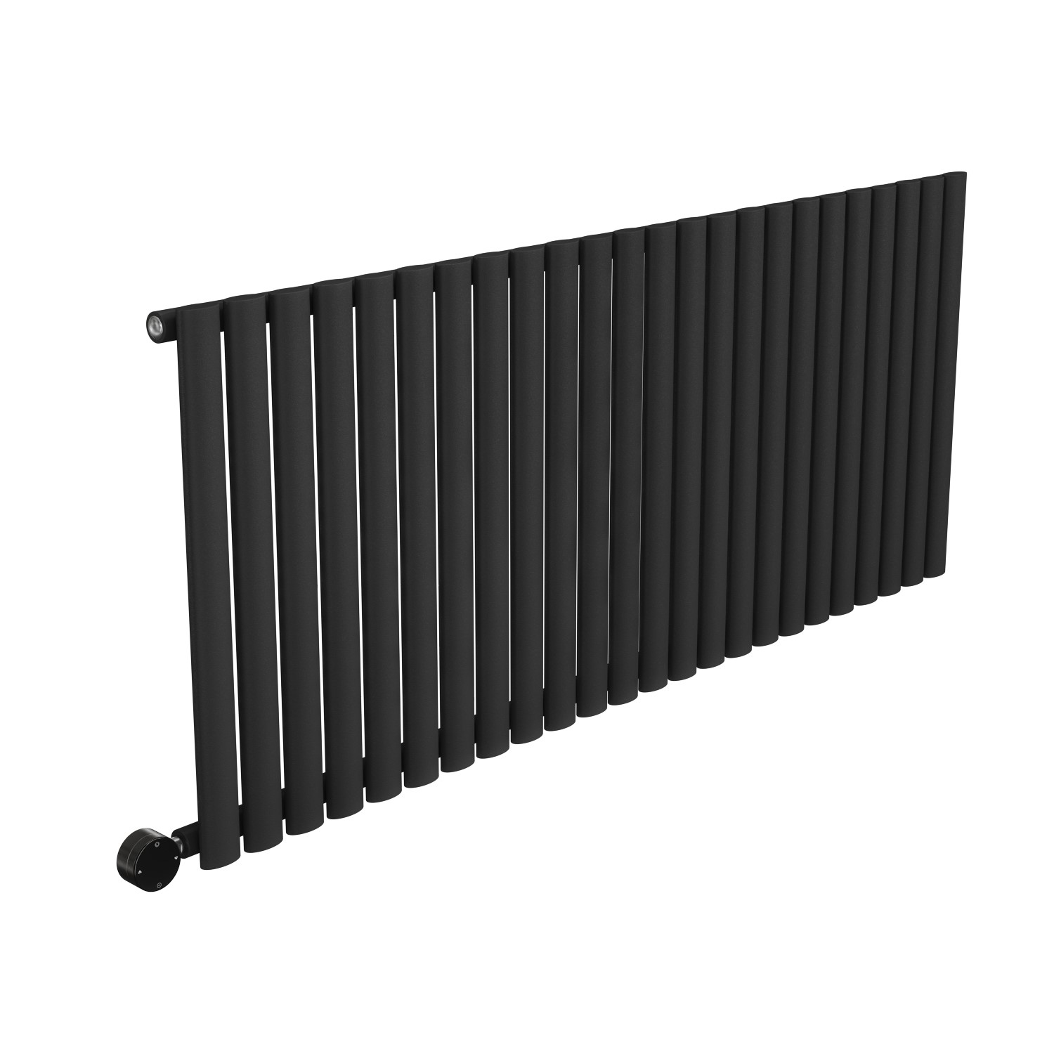 Midnight Black Electric Horizontal Designer Radiator 2kW with Wifi ...