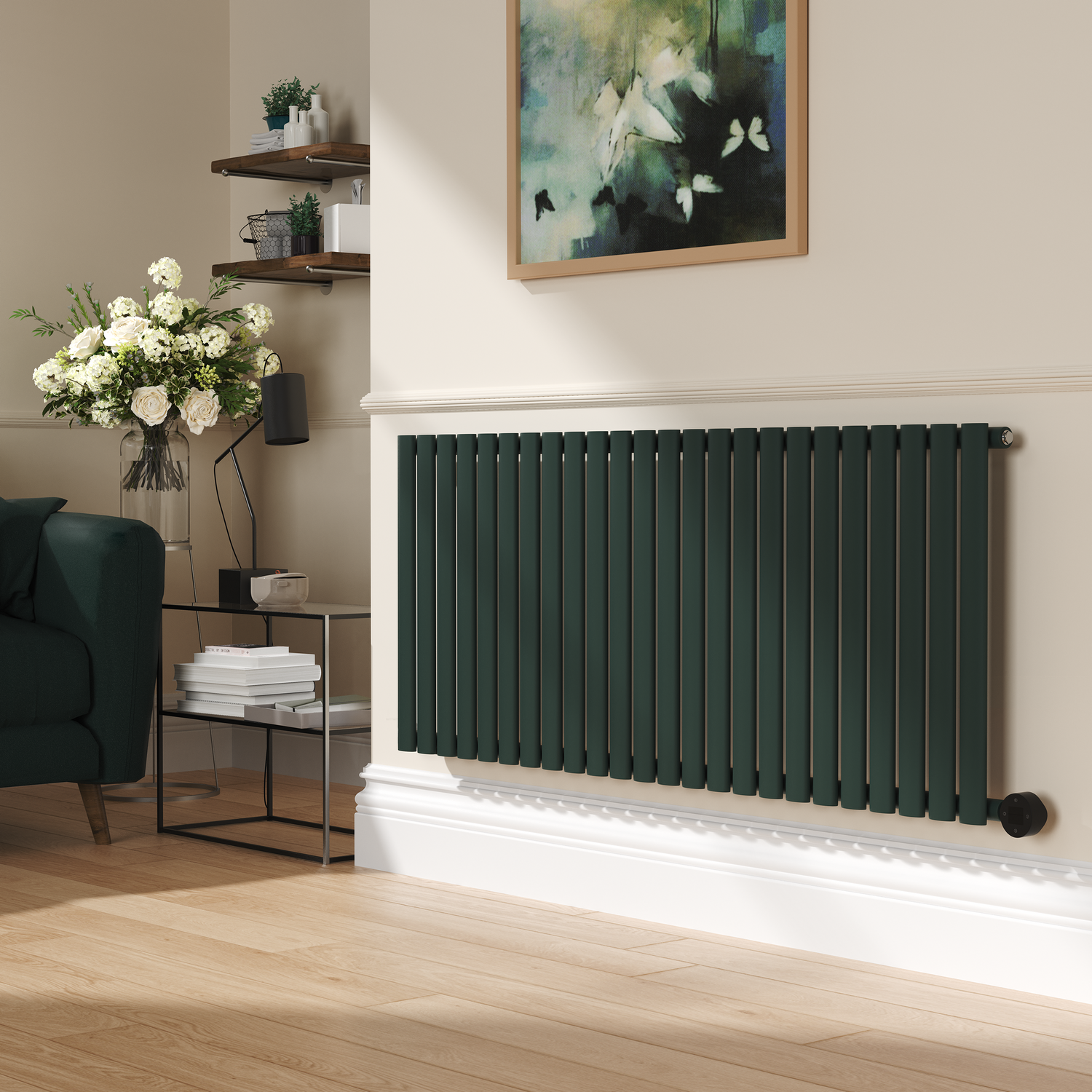 Evergreen Horizontal Smart Electric Radiator Wi Fi Thermostat 2KW H600xW1410 Bathroom Safe