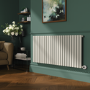 Linen Horizontal Smart Electric Radiator with Wi-Fi Thermostat - 2KW - H600xW1410 - Bathroom Safe