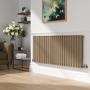 Sorrento Beige grey Horizontal Oval Designer Radiator 600x1416mm Single Panel 3783 BTU