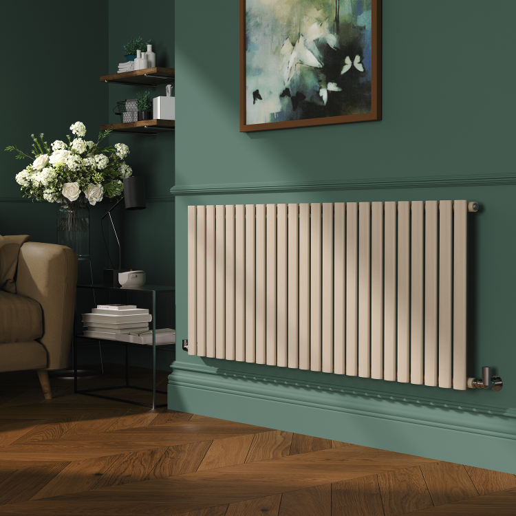 Sorrento Cleopatra Horizontal Oval Designer Radiator 600x1416mm Single Panel 3783 BTU