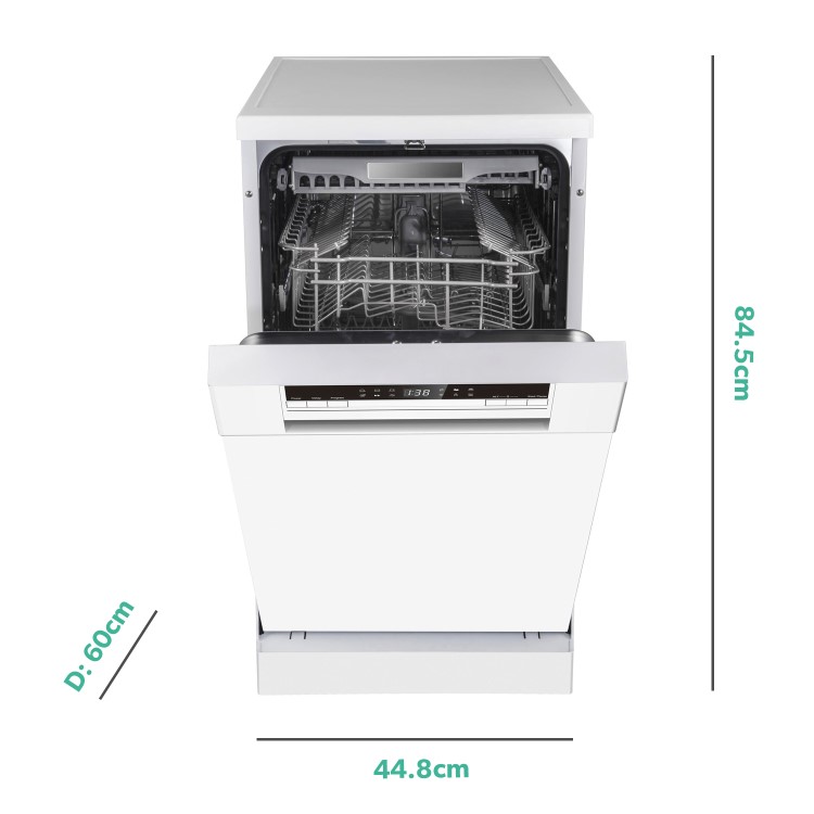 GRADE A2 - Hisense Slimline Freestanding Dishwasher - White