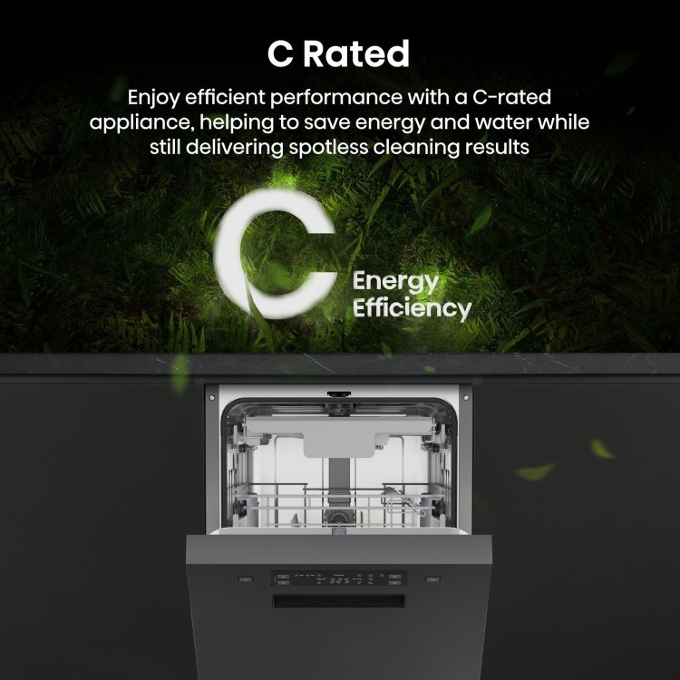 Hisense Freestanding Slimline Dishwasher - Auto Dry C-Rated Black