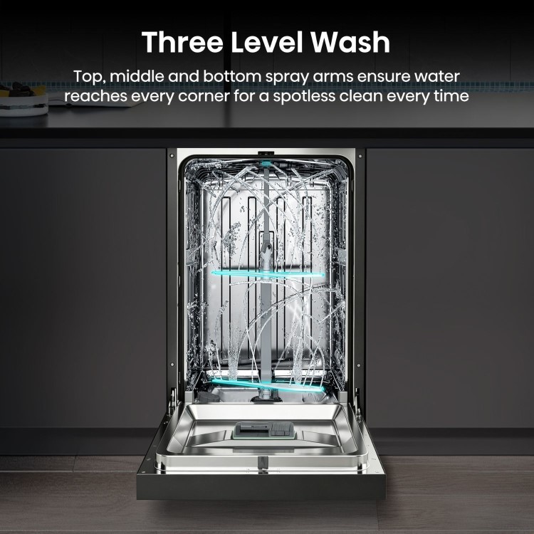 Hisense Freestanding Slimline Dishwasher - Auto Dry C-Rated Black