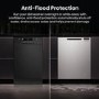 Hisense Freestanding Slimline Dishwasher - Auto Dry C-Rated Black
